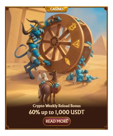 Amunra Casino Crypto Weekly Reload Bonus 60 Percent Offer